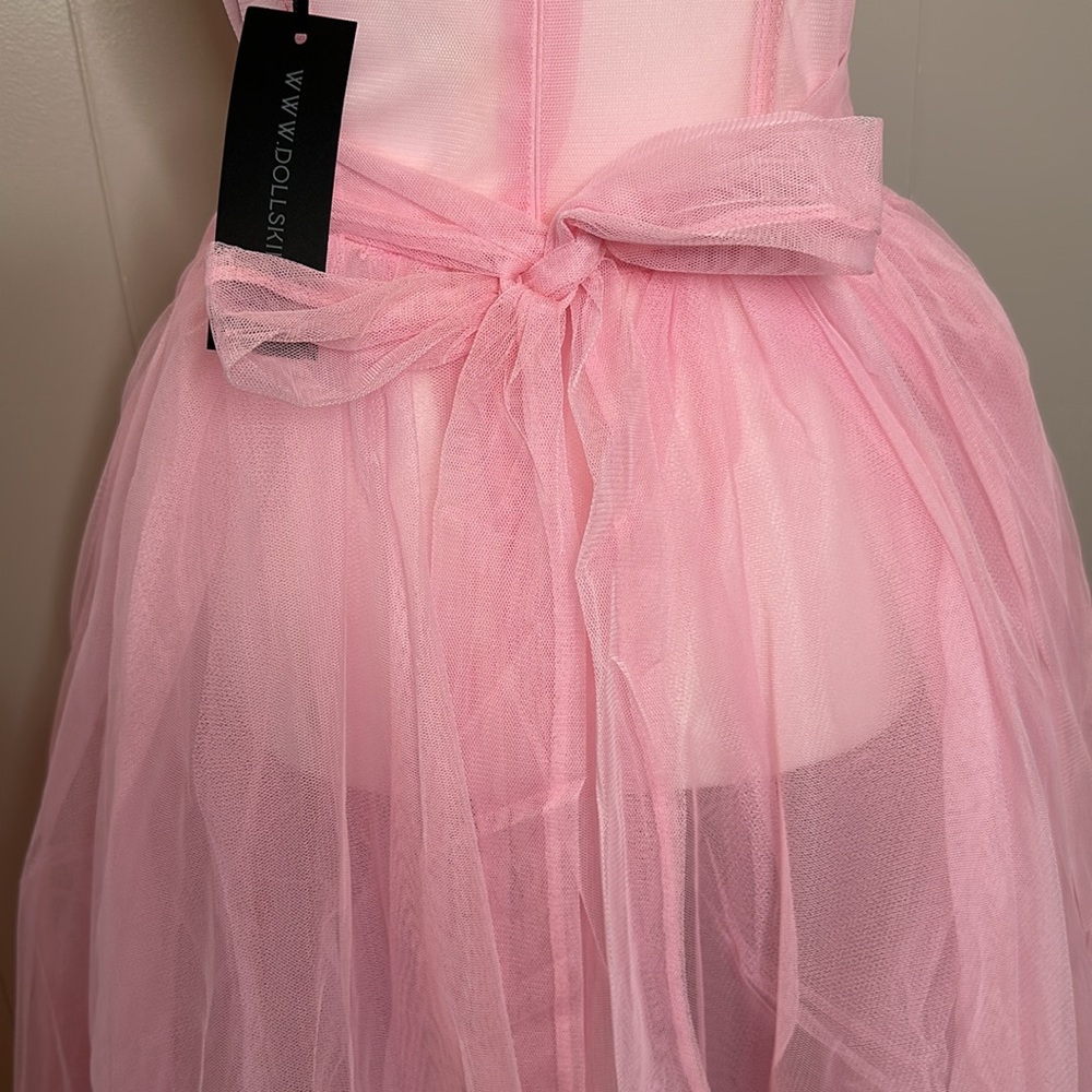 NWT Dolls Kill Widow Dance With Death Sleeveless Maxi Dress - Pink - Picture 14 of 16